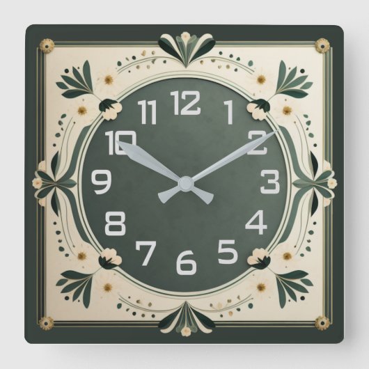 Horloge Carrée Art déco (Recto)