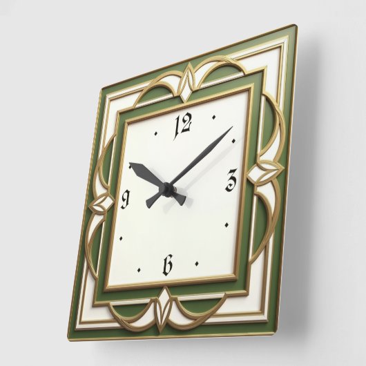 Horloge Carrée Art déco (Angle)