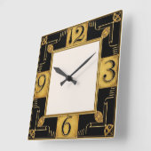 Horloge Carrée Art Déco (Angle)