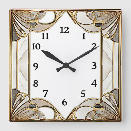 Horloge Carrée Art Déco (Recto)