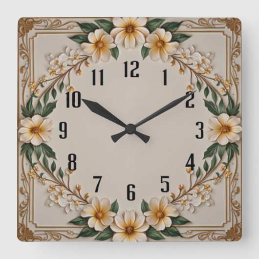 Horloge Carrée Art déco (Recto)