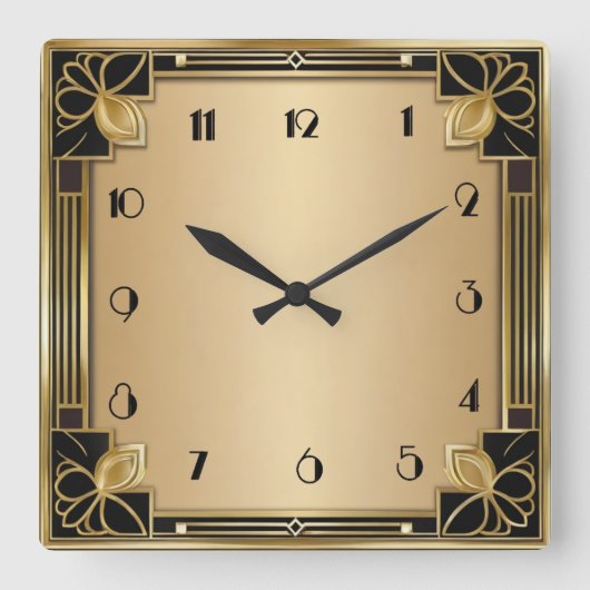 Horloge Carrée Art Deco (Recto)