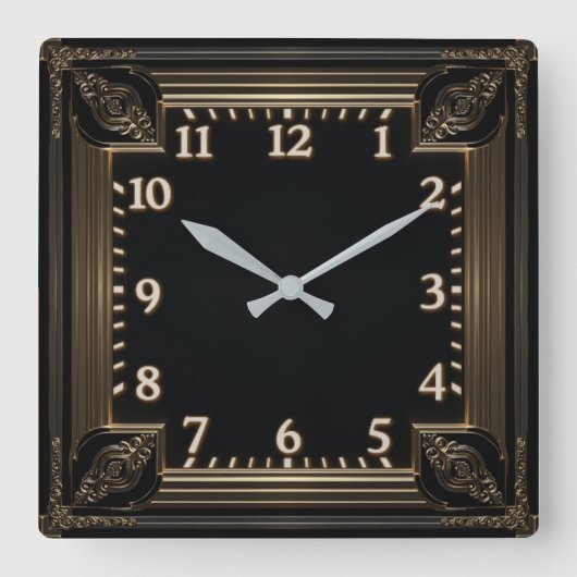 Horloge Carrée Art Déco (Recto)
