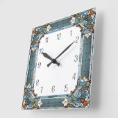 Horloge Carrée Art Déco (Angle)