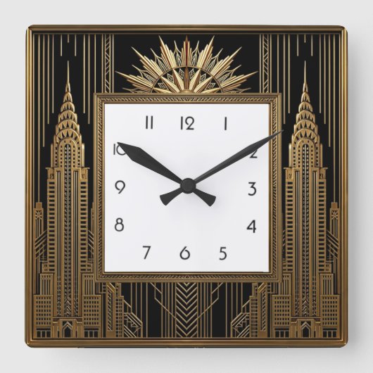 Horloge Carrée Art Déco (Recto)