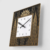 Horloge Carrée Art Déco (Angle)