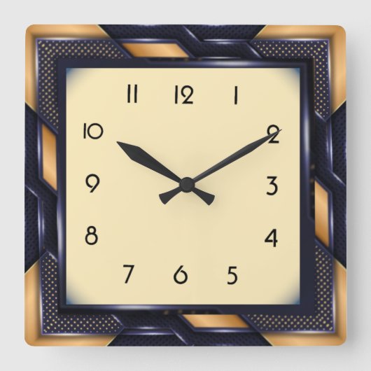Horloge Carrée Art Déco (Recto)