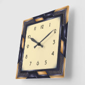 Horloge Carrée Art Déco (Angle)