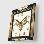 Horloge Carrée Art Déco (Angle)