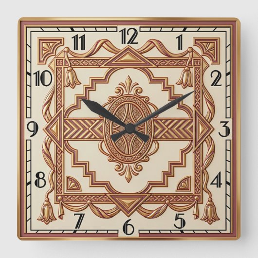 Horloge Carrée Art Déco (Recto)
