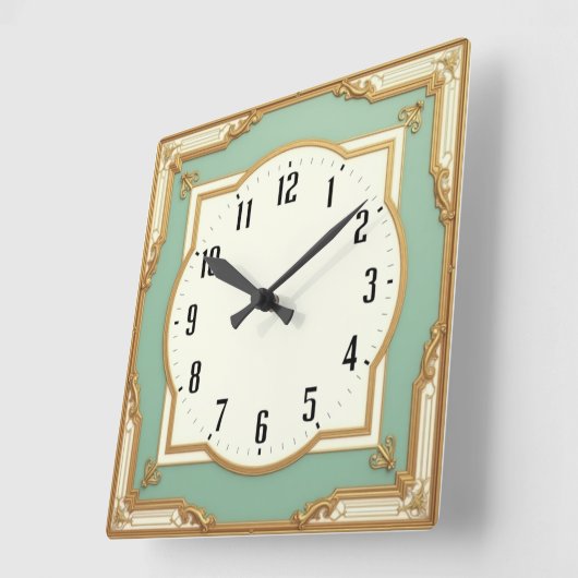 Horloge Carrée Art déco (Angle)