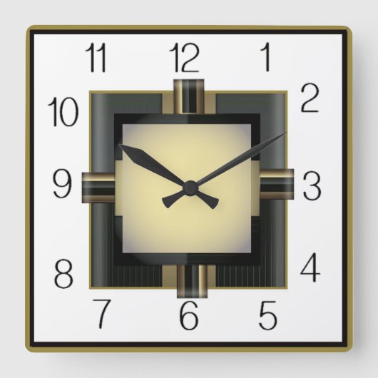 Horloge Carrée Art Déco (Recto)