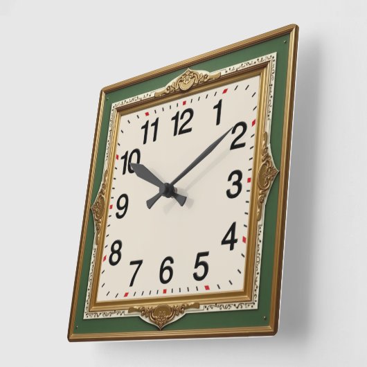 Horloge Carrée Art Deco (Angle)