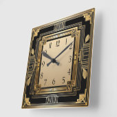 Horloge Carrée Art Déco (Angle)