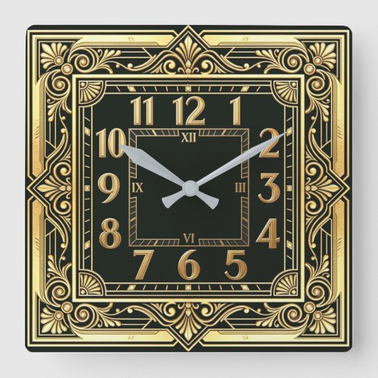 Horloge Carrée Art Déco (Recto)