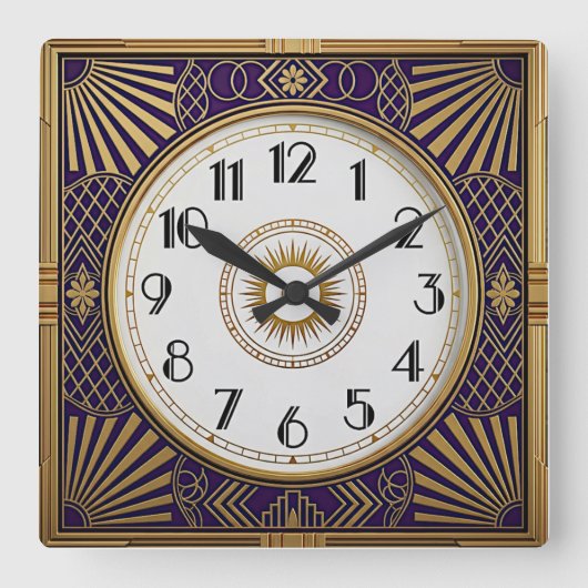 Horloge Carrée Art Déco (Recto)