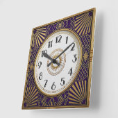 Horloge Carrée Art Déco (Angle)