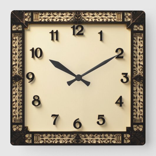 Horloge Carrée Art Déco (Recto)