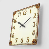 Horloge Carrée Art Déco (Angle)