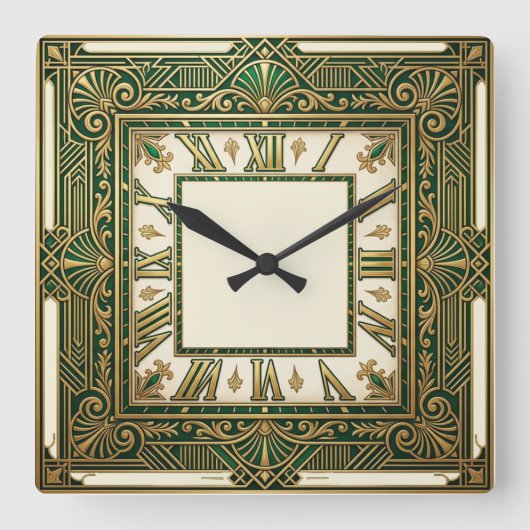 Horloge Carrée Art Déco (Recto)