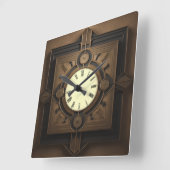 Horloge Carrée Art déco (Angle)