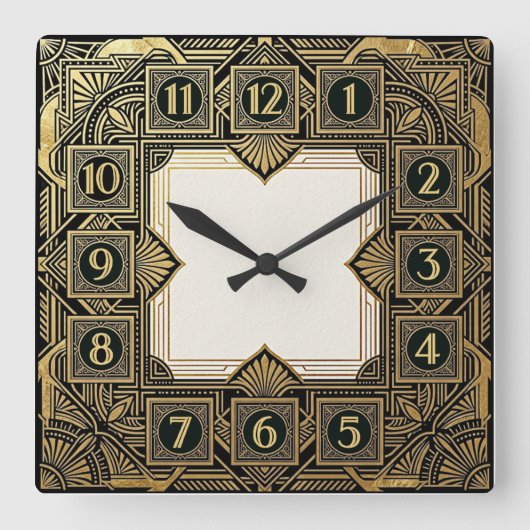Horloge Carrée Art Déco (Recto)