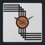 Horloge Carrée Art déco<br><div class="desc">Passez au passé avec cette horloge avec un clin d'oeil à l'ère art déco.</div>
