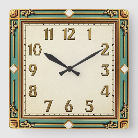 Horloge Carrée Art Déco (Recto)