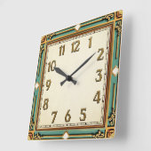 Horloge Carrée Art Déco (Angle)