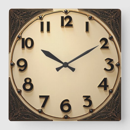 Horloge Carrée Art Déco (Recto)