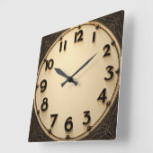 Horloge Carrée Art Déco (Angle)