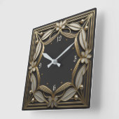 Horloge Carrée Art Déco (Angle)