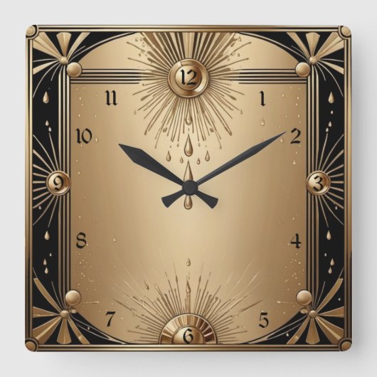 Horloge Carrée Art Déco (Recto)