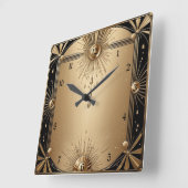 Horloge Carrée Art Déco (Angle)