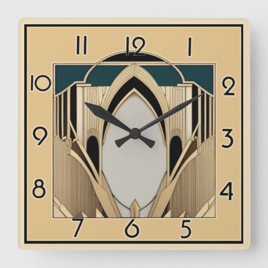 Horloge Carrée Art déco (Recto)