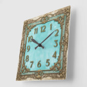 Horloge Carrée Art Déco (Angle)