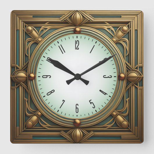 Horloge Carrée Art Deco (Recto)