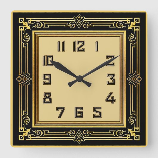 Horloge Carrée Art Déco (Recto)