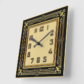 Horloge Carrée Art Déco (Angle)