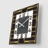 Horloge Carrée Art Déco (Angle)