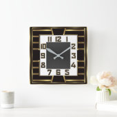 Horloge Carrée Art Déco (Maison)
