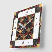 Horloge Carrée Art Déco (Angle)
