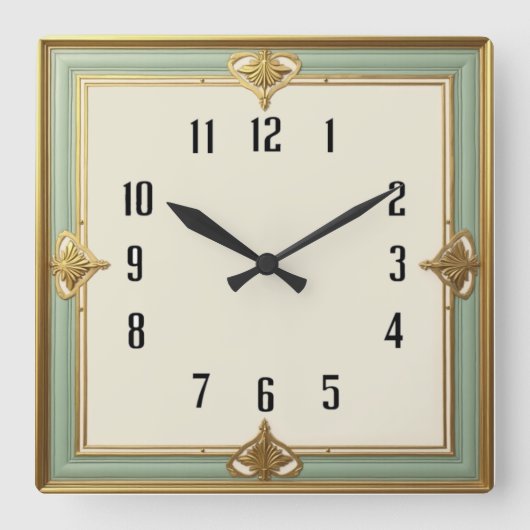 Horloge Carrée Art Déco (Recto)