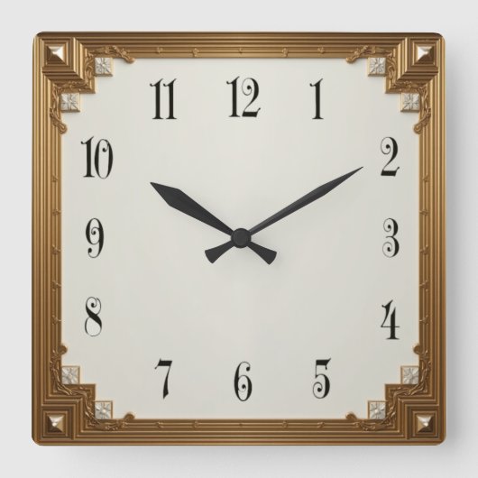 Horloge Carrée Art Déco (Recto)