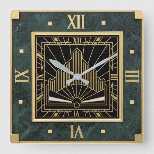Horloge Carrée Art Déco (Recto)