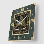 Horloge Carrée Art Déco (Angle)