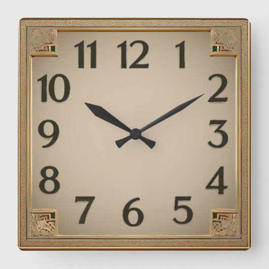 Horloge Carrée Art Déco (Recto)