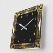 Horloge Carrée Art Déco (Angle)