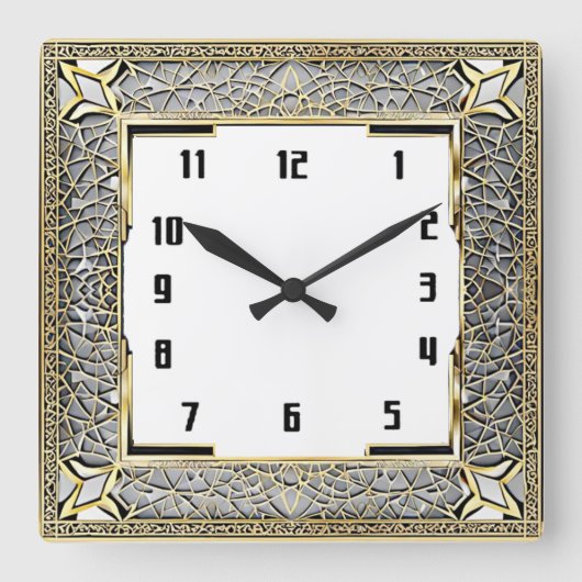 Horloge Carrée Art Déco (Recto)