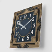 Horloge Carrée Art Déco (Angle)